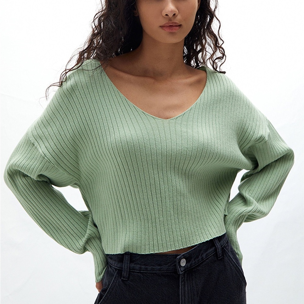 L.A. Hearts Ribbed Cropped Sweater